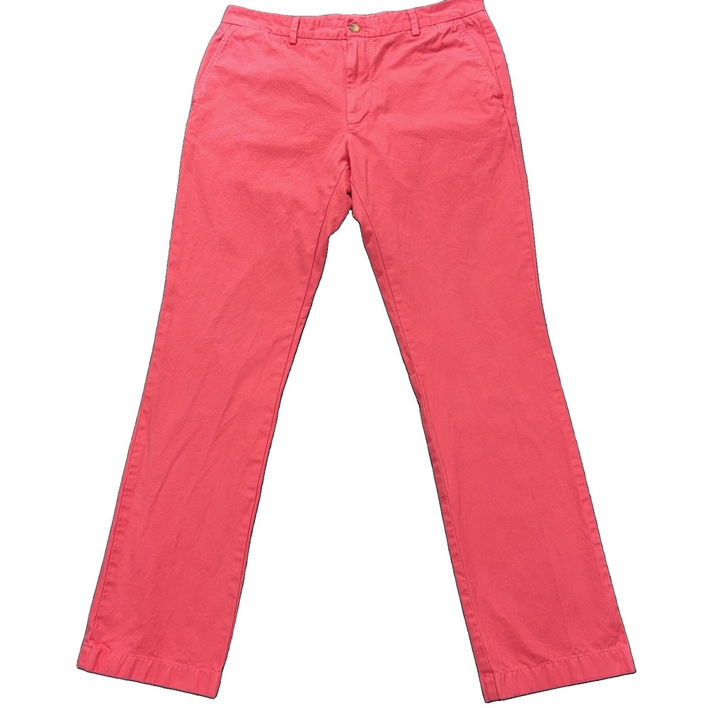 Vineyard Vines Slim Fit Breaker Pants Mens 34x33 Pink Straight Preppy Office